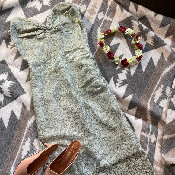 Stunning vintage Tiffany blue 60s cocktail dress! - Picture 3 of 15